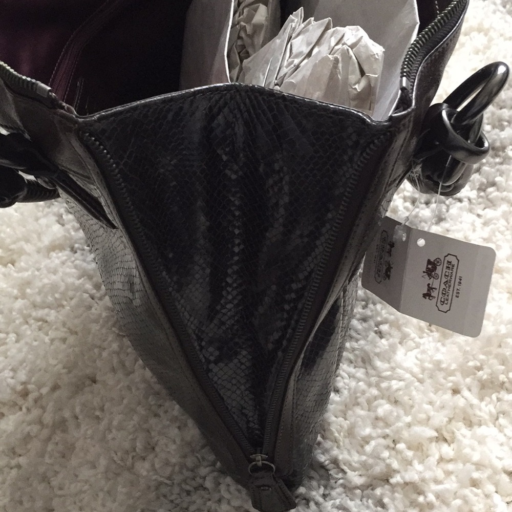 Coach Kristin Embossed Python Tote - Picture 5 of 8
